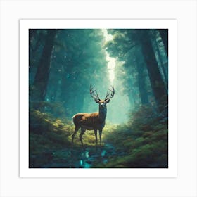 Deer In The Forest 99 Art Print