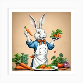 Rabbit In Apron Art Print