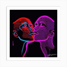 Glow And Lovely - Neon Kisses Art Print