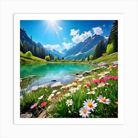 Lake In The Mountains 1 Art Print