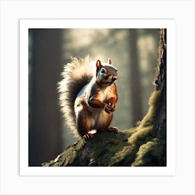 Squirrel In The Forest 207 Art Print