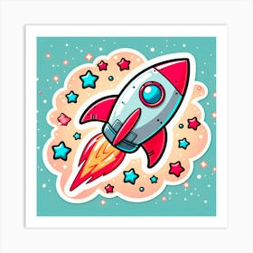 Rocket Sticker 2 Art Print