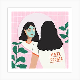 Anti Social Square Art Print