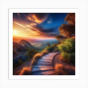 Path To The Sunset 3 Art Print