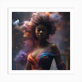 Woman With Colorful Hair 1 Art Print