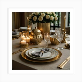 Gold Table Setting 5 Art Print