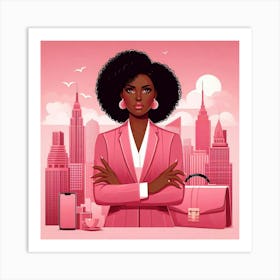 Business Woman In Pink Art Print