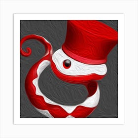 Joker Snake_ Red&White Art Print