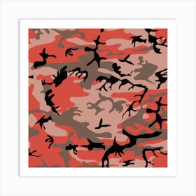 Red Camouflage, Brown Camouflage, Urban Camouflage, Military, Army Art Print