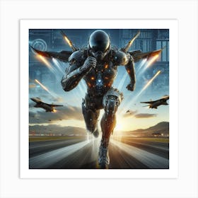 Futuristic Man Running 21 Art Print