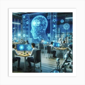 Futuristic Office 5 Art Print