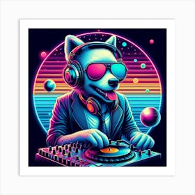 Dj Dog 1 Art Print