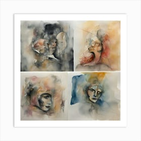 Four Portraits Of Women Art Print