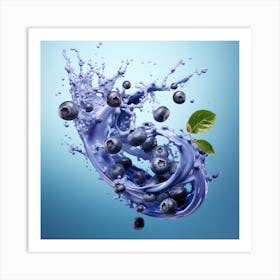 Blueberry Splash 3 Art Print