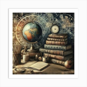 Study In Books Art Print