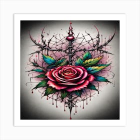 Rose Tattoo Designs 2 Art Print
