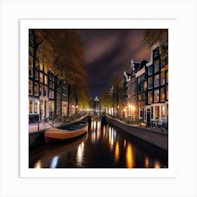 Amsterdam At Night 9 Art Print