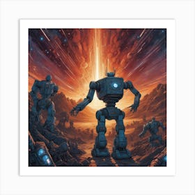 Robots In Space 3 Art Print