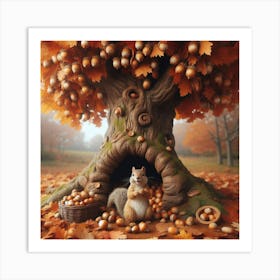Squirrel In A Tree 2 Art Print