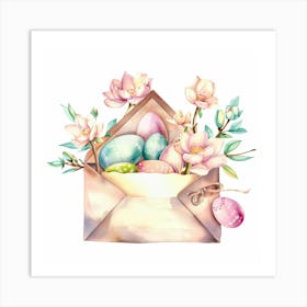 Watercolor Easter Card 1 Art Print