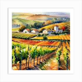 Vineyards In Tuscany 12 Art Print