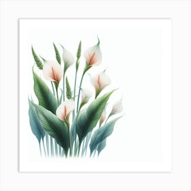 Flowers of Spathiphyllum 2 Art Print