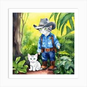 Cowboy Cat Art Print