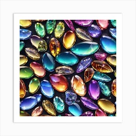 Colorful Gems 3 Art Print