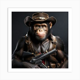 Chimpanzees last man standing Art Print