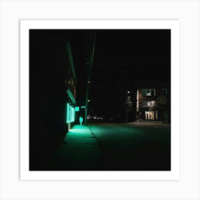 Neon Street At Night Art Print