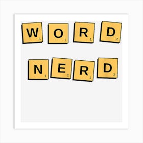 Word Nerd Funny Board Game Vocabulary Tile Style Art Print