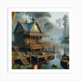 House On The Lake 1 Art Print