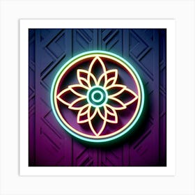 Neon Flower Painting Art Print