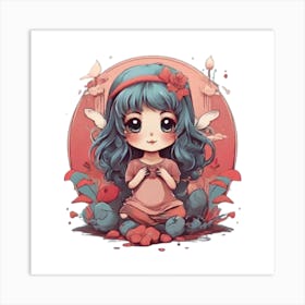 Kawaii Girl Art Print