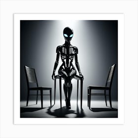 Alien Sitting On Chair 4 Art Print