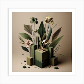 Geometric Art Jungle Bouquet 1 Art Print