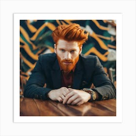 Portrait Of A Man With Red Hair Art Print