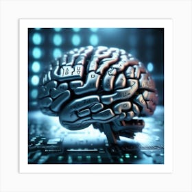 Brain On A Circuit Board 61 Art Print