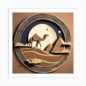 Camel In The Desert Art Print