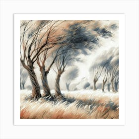 Trees In The Wind Art Print