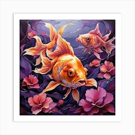 Goldfish With Purple Tones Art Print 3 Art Print