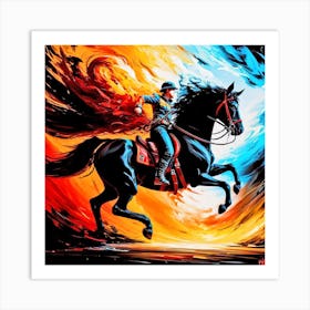 Man On A Horse Art Print