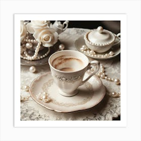 Coffee And Pearls Art Print