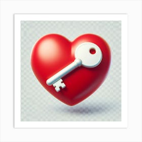 Heart With Key 1 Art Print