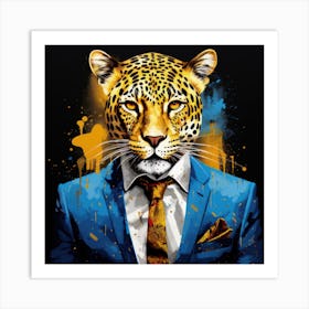 Jaguar in Suit Art Print