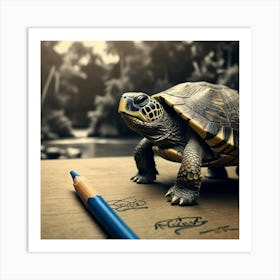 Turtle Drawing 10 Art Print