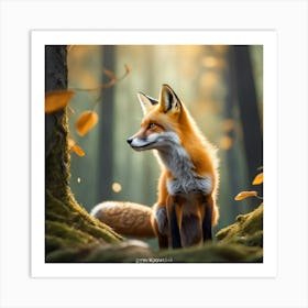 Fox In The Forest 60 Art Print