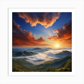 Sunrise In The Mountains 58 Art Print