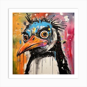 Abstract Crazy Whimsical Penguin 1 Art Print