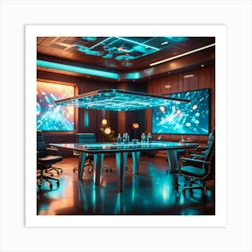 Futuristic Conference Room 1 Art Print